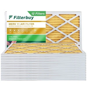 Filterbuy 12x20x1 Pleated Air Filters, Replacement for HVAC AC Furnace (MERV 11) - Picture 1 of 15