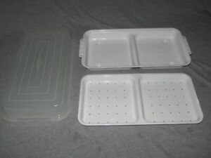 Ronco Showtime Rotisserie Model 4000 5000 Steam White Tray Replacement 3 pc Set