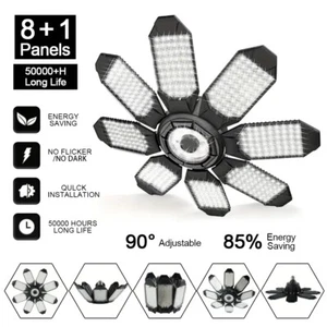 99000000LM LED Garage Light Bright Work Shop Ceiling Lights Deformable Bulb Lamp - Picture 1 of 13