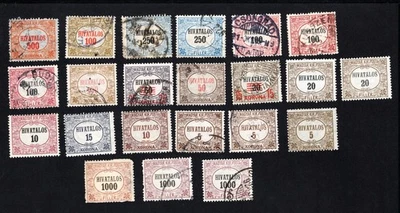 Hungary 1921-22 set of stamps Dienst Mi# 1-2,4-5,8-13,15-17 MH/used CV=8.9$ - Image 1 of 2
