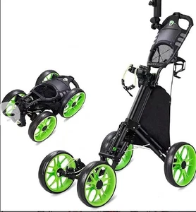 Walkervo 4-Wheel Golf Push Cart Folding Golf Push Cart - Picture 1 of 3