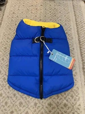 Gooby Padded Dog Vest Blue And Yellow With  Zipper Back Size Large - Image 1 of 4