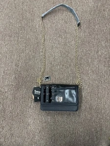 NEU Playboy Umhängetasche/Geldbörse schwarz Kunstleder & goldene Kette - Bild 1 von 6