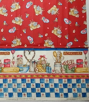 GINGERBREAD Border Print Christmas Fabric 48"x45" ©Dianna Marcum Marcus Brothers - Image 1 of 3