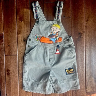 Vintage Bob the Builder Overalls Shorts Khaki Size 5 GUC Summer Outfit Y2K 90’s - Image 1 of 4