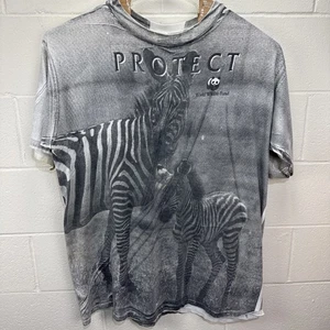Camiseta de colección World Wildlife Fund con estampado completo Protect Zebra camiseta AOP XXXL - Imagen 1 de 20