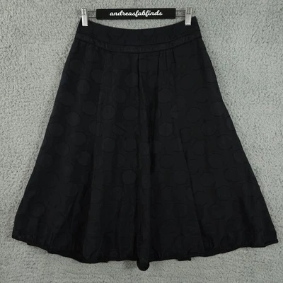 Vintage Talbots Skirt Womens 2P Black Silk Blend A Line Embroidered Circle Twirl - Image 1 of 4