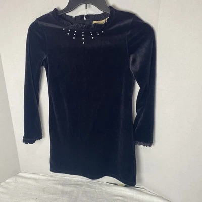 Vestido de pana negro manga larga J. Khaki para niñas, talla mediana Foto 1 de 4