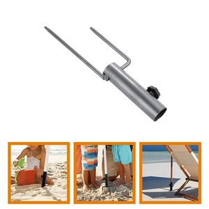  2 Pcs Umbrella Fixed Anchor Parasol Ground In-ground Patio Base Beach Stand - Picture 1 of 12