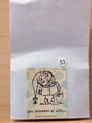 Unity Stamps 53 Decorate My Live Owl Bird Red Rubber Cling Stamp - Image 1 of 2