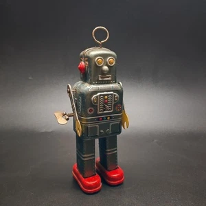 Robot Atomic giocattolo vintage in latta carica a molla anni 50/60 - Picture 1 of 8