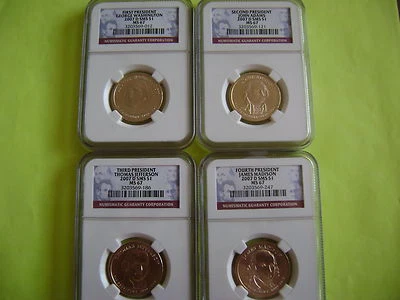 2007-D PRESIDENTIAL NGC SMS MS67 SATIN FINISH 4-COIN DOLLAR SET - Image 1 of 4