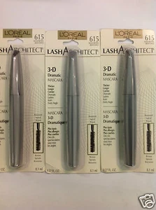 ( LOT OF 3 ) L'Oreal Lash Architect 3-D Mascara BLACK BROWN #615 NEW. - Picture 1 of 3