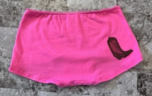 VICTORIA'S SECRET ROSA XS MARRÓN MALLA VAQUERO VAQUERA BOTA VOLANTE BOYSHORT BRAGAS - Imagen 1 de 4