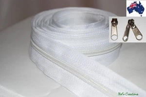 Medium Light No 8 Duty Tent, Camping Continuous Zipper, Zip, Meter, white - Picture 1 of 11