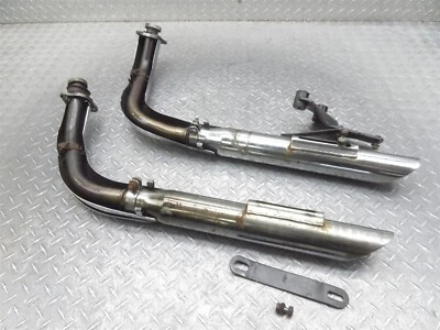 2005 04-09 Honda VT750 Shadow Spirit Aftermarket Short Slash Cut Mufflers Header - Image 1 of 4