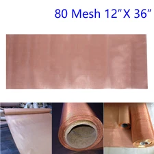 12X36 Inches 80 Mesh 200 Microns Copper Woven Wire Filter Sheet Screen