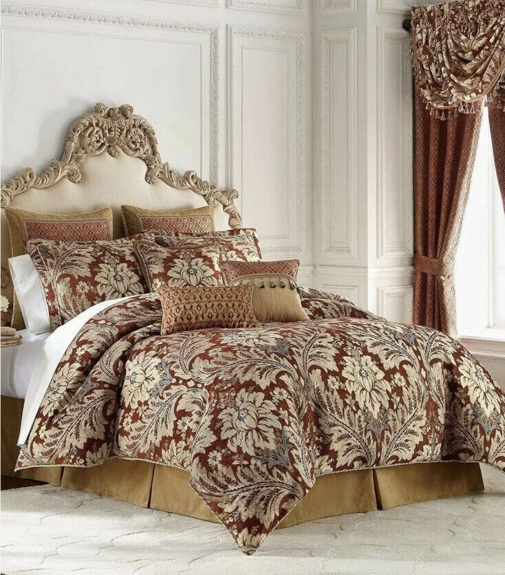 Croscill Arden Red Queen Bet Set Includes Comforter 2 Shams Bed Skirt Brand New - Image 1 of 2
