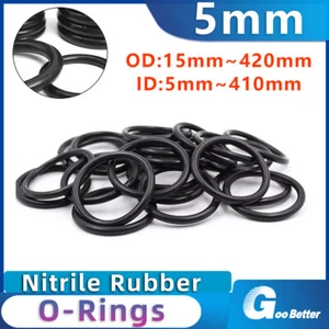 Metric Nitrile Rubber NBR O Ring Seals 5mm Cross Section 15mm-420mm O-Rings Seal - Picture 1 of 15