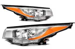 Pair Headlights Assembly For 2015-17 Toyota Highlander Chrome Housing Left+Right - Picture 1 of 13