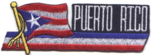 100 Stck. Puerto Rico/Flagge bestickt Aufnäher 4,5"x1,5" zum Aufbügeln - Bild 1 von 1