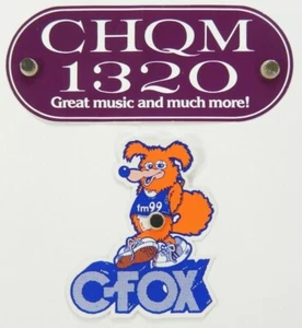 CFOX 99 + CHQM 1320 RADIO STATIONS Vancouver 1980-90s LOT Of 2 Stickers UNUSED - Picture 1 of 5