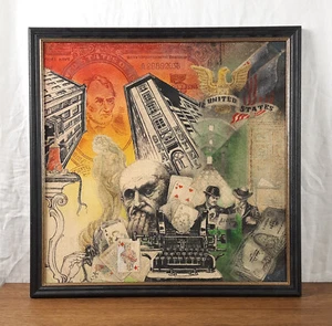 Collage de 1920, pintura al óleo original, artista ucraniano - Imagen 1 de 12