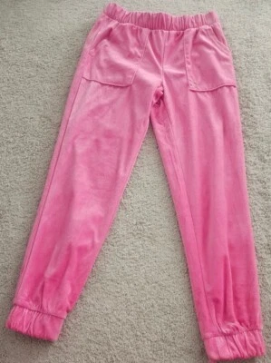 JUICY COUTURE KIDS PINK VELOUR SWEAT WORK OUT PANTS in SIZE LARGE 12/14  - Image 1 of 4