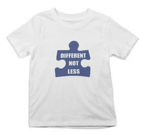 Youth Toddler Different Not Less T Shirt Autism Awareness Gift Support Puzzle - Picture 1 of 9