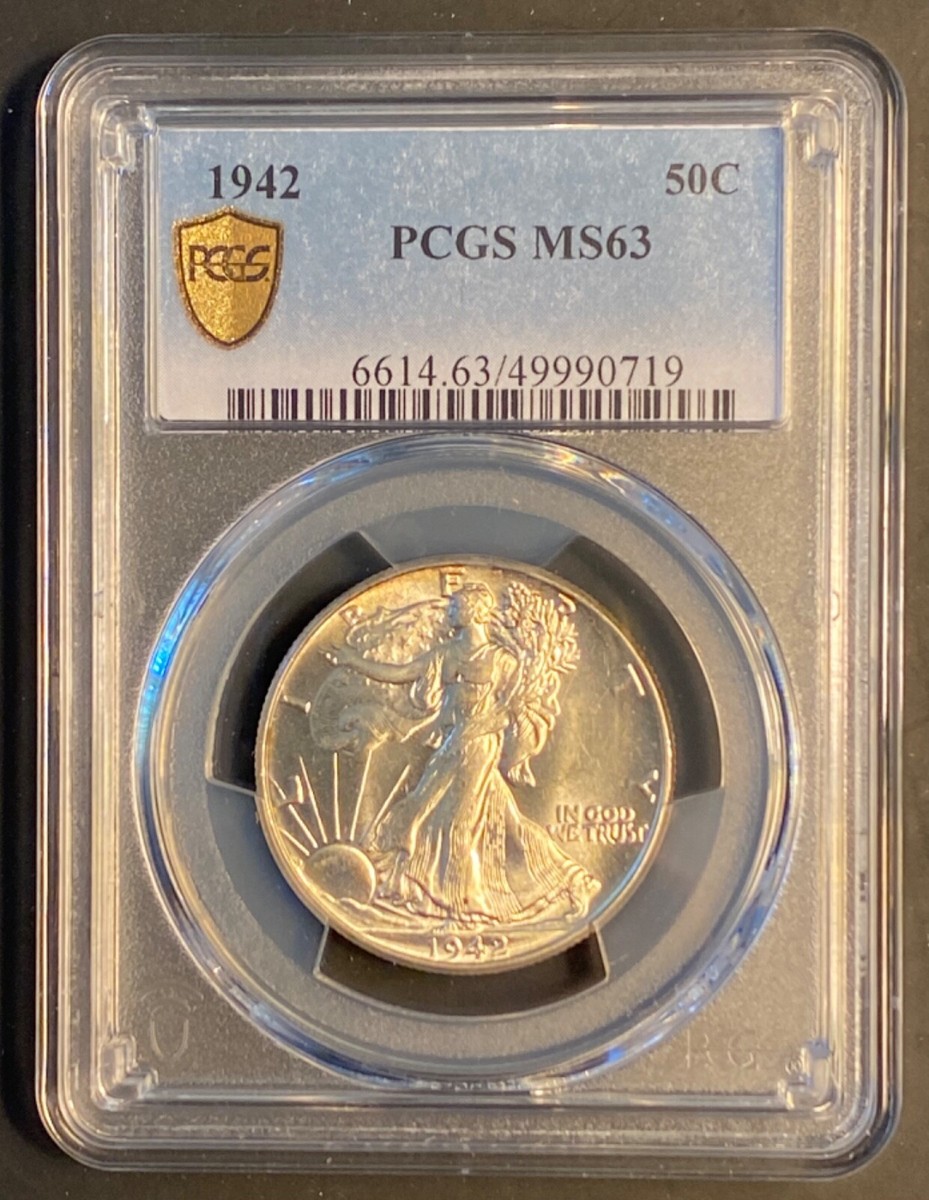 アメリカ　ウォーキングリバティー銀貨1942 PCGS MS63 アメリカウォーキングリバティー銀貨1942 PCGS MS63