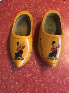 Vintage Imported HEINEKEN Brewery Beer Dutch Wooden Clogs - Bild 1 von 5