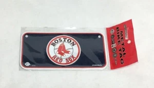 New Boston Red Sox Mini Metal Bike License Plate RARE Find Retro Logo FREESHP - Picture 1 of 1