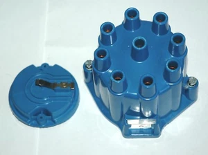 1957-74 STANDARD GM V8 HI PERF BLUE DISTRIBUTOR CAP & ROTOR NO HEI CHEVY PONTIAC - Picture 1 of 4