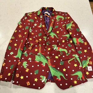 OppoSuits Youth Boys Christmas Jacket Dinosaurs Size Large - Picture 1 of 4