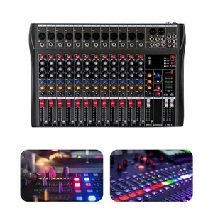 12 Channels Mixing Board Console Live Studio Audio DJ Mixer Sound Board USB - Picture 1 of 19