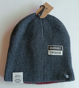 Urban Heritage Beanie Hat Reversible Unisex Gray/Wine Roll Up Cozy New with Tags - Picture 1 of 11