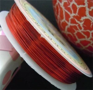 RED Copper Wire, Tiara Jewellery Making, Beading, Wrapping, 0.2mm-1mm - Picture 1 of 9