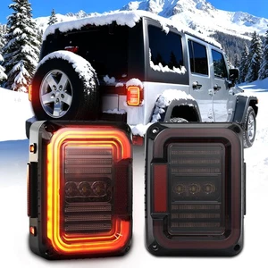 Lente de humo 2 piezas luces traseras LED señal de giro de freno para Jeep Wrangler JK JKU 2007+ - Imagen 1 de 12