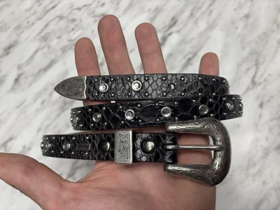 Cinturón de cuero Ariat para mujer 36 negro con diamantes de imitación con joyas vaquera occidental Foto 1 de 4