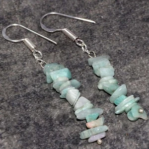 925 Silver Plated Amazonite Ethnic Beaded Earrings Jewelry Size 2" AU a683 - Bild 1 von 3