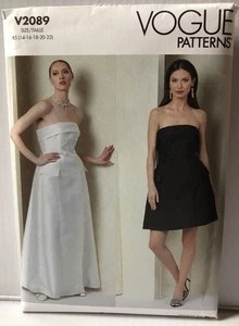 Vogue Sewing Patterns 2089 Misses Dress in Two Lengths. Sizes 14-22 New. - Picture 1 of 2