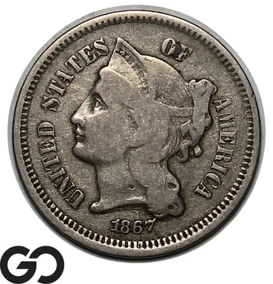 1867 Three Cent Nickel - Image 1 of 3