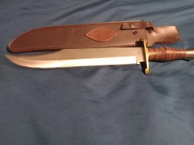 Andre Ronald-South Africa 13 inch bowie knife with sheath - Image 1 of 3