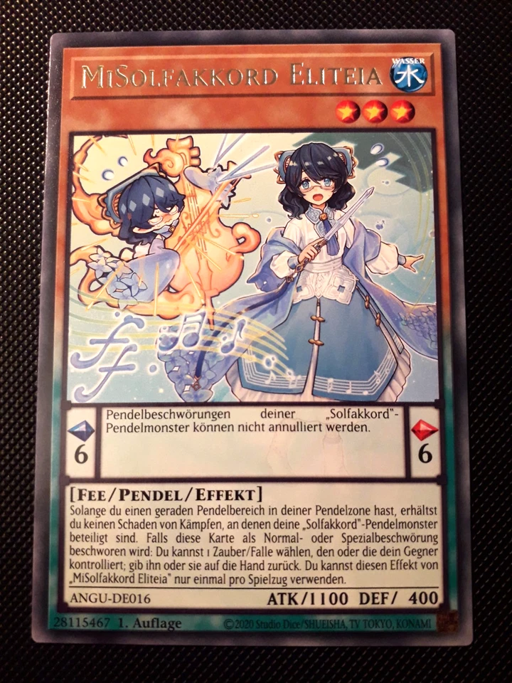 Yu-Gi-Oh! MiSolfakkord Eliteia, ANGU-DE016, Rare, 1. Edition, Englisch, NM - Bild 1 von 2