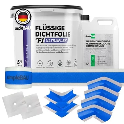 Set: LIQUID SEALING FILM + primer + sealing tape + inner corners + outer corner - Image 1 of 4