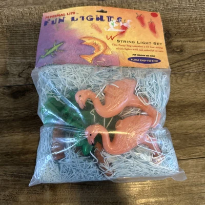 Fun Lights Flamingo Palm Tree Tropical Party Indoor Outdoor 10 String Prima Lite - Image 1 of 4
