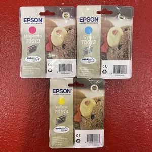 Epson Stylus x3 Tintenpatrone T0612 CYAN T0613 MAGENTA T0614 GELB Dura Brite - Bild 1 von 5