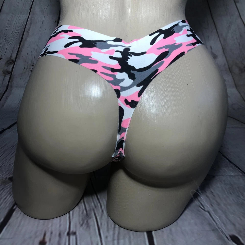 РОДНОЙ INTATES 3 лазерной резки стринги в розовый камуфляж новый большой - Изображение 1 из 3