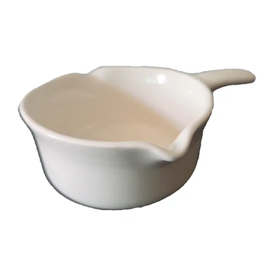 Pfaltzgraff White Stoneware Butter Melting Pot Sauce Pouring Gravy Boat Handle - Image 1 of 4