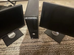 Dell Optiplex 780 Desktop, 2 Dell VGA Monitors Included. All Have Cables - Picture 1 of 2
